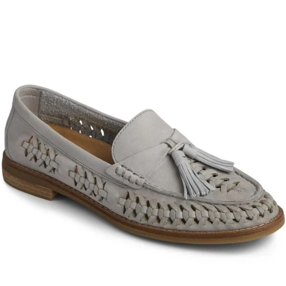 Sperry plushwave gray woven boat shoes loafers size‎ 9.5